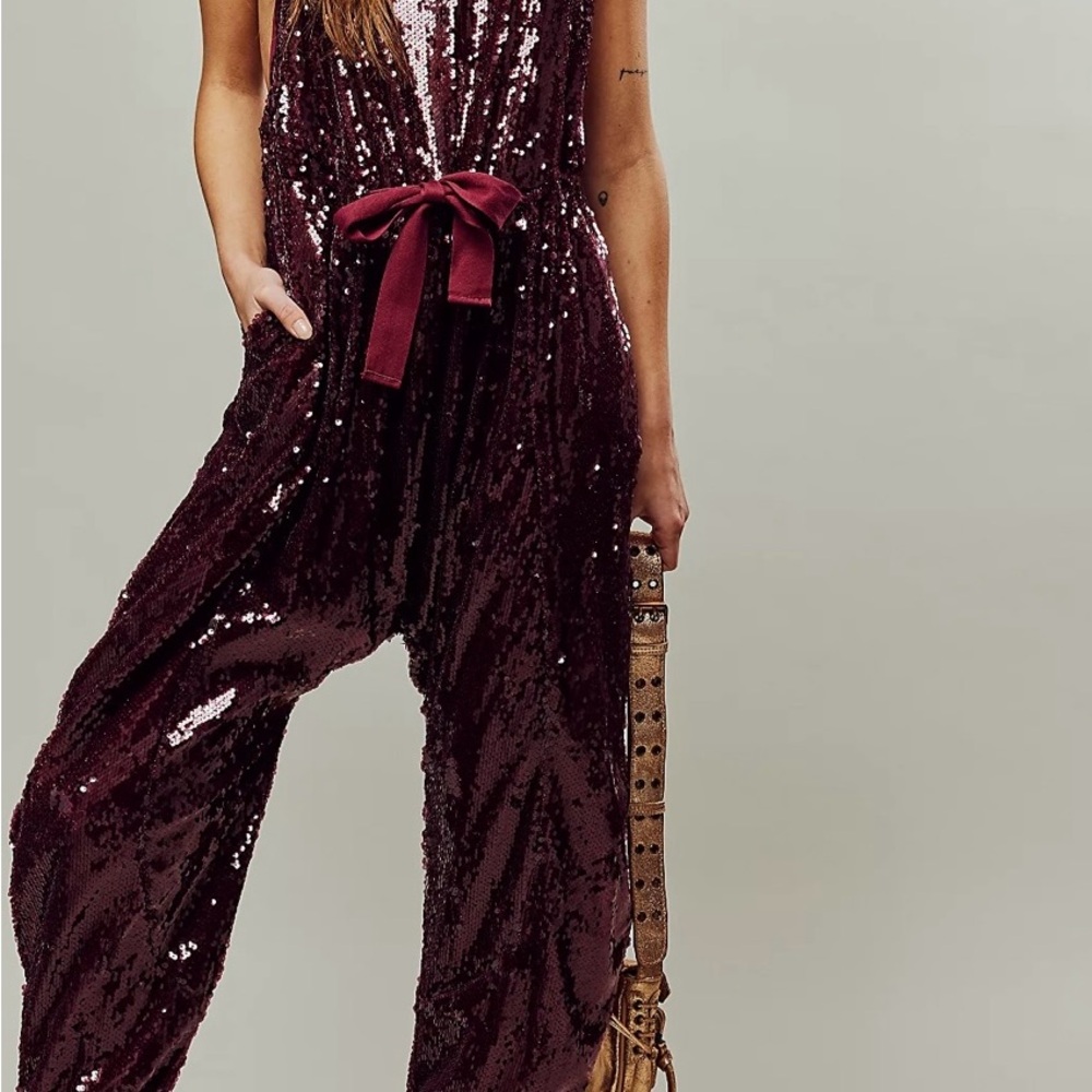 FP “Love Again” sequined harem romper, SP, NWOT - Picture 4 of 8